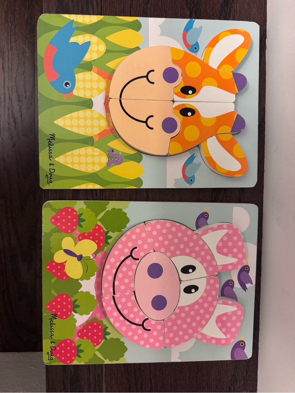 Melissa & Doug Kids Chunky Puzzle Set - Pig and Giraffe